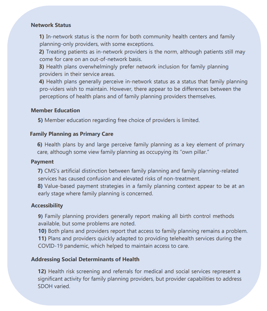 Key Findings from study