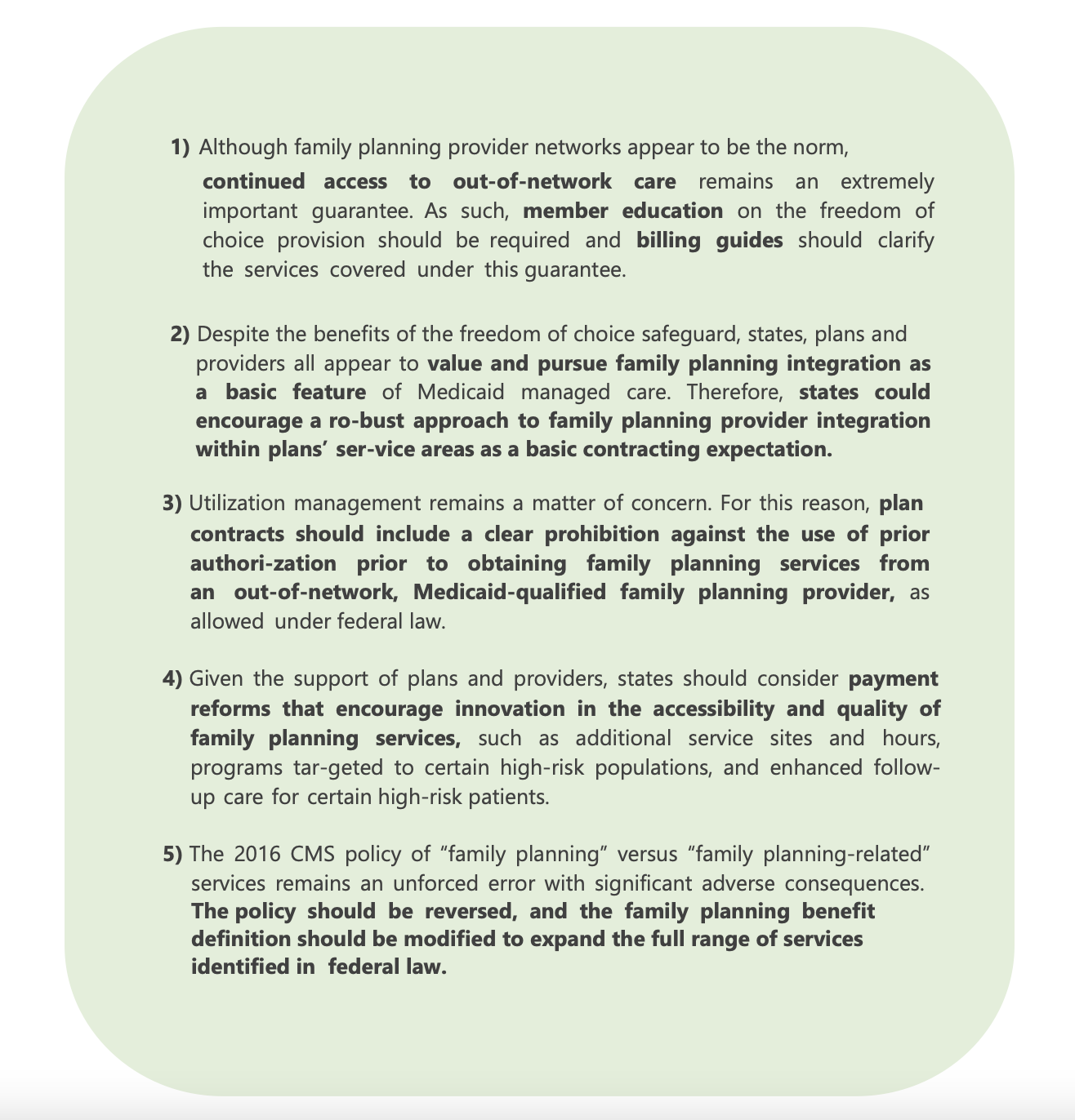 Family Planning and Medicaid Managed Care Integration, Phase Two Report